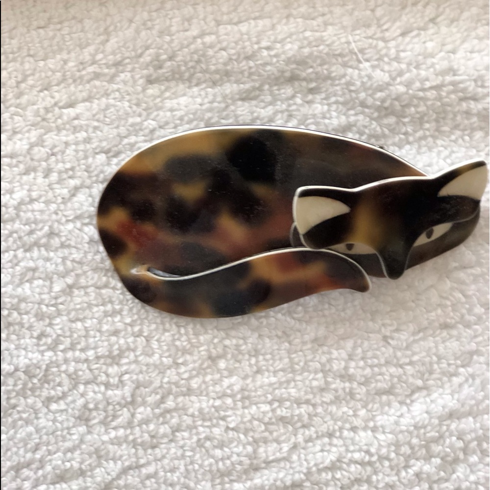 COPY - Firm Original vintage Lea Stein Paris Large Sleeping fox pin excellent c…